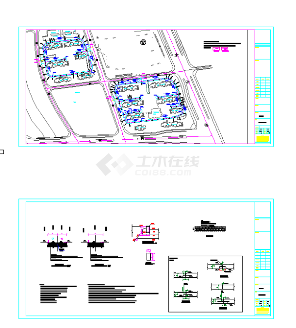 某小区道路雨污水管道工程设计cad施工图-图一