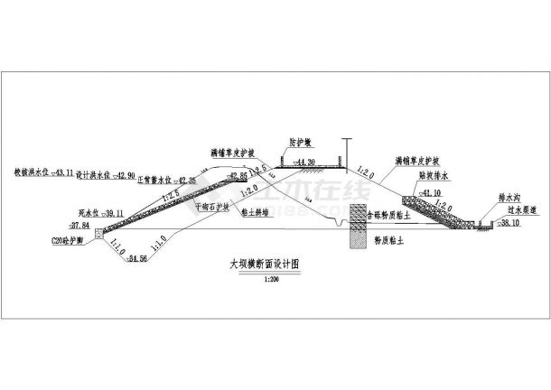 某病险水库整治工程(大坝 输水低涵)设计cad全套施工图-图二