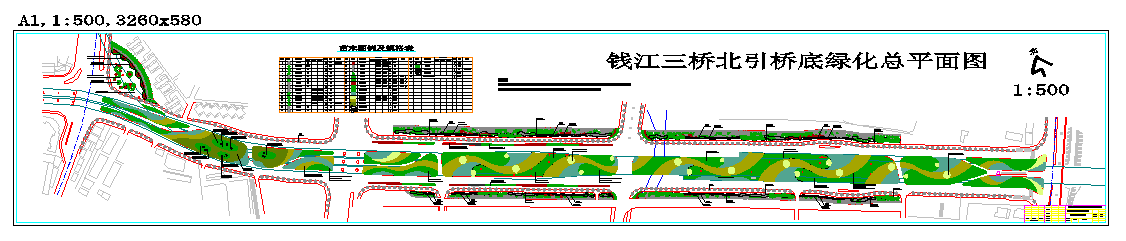 某引桥下绿化工程CAD设计图纸
