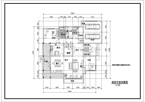 某二层别墅CAD全套施工设计方案-图二