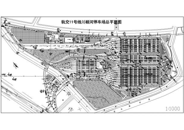 某川杨河停车场平面图总平面CAD完整设计构造布置图-图一