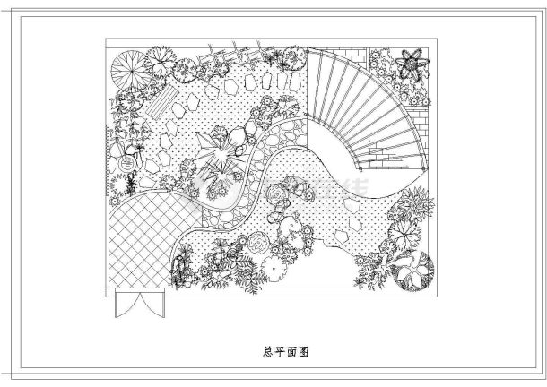 某花园庭院景观CAD详细构造大样绿化组图-图二