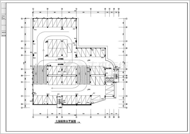 某七层停车库给排水消防CAD大样设计完整图纸-图二