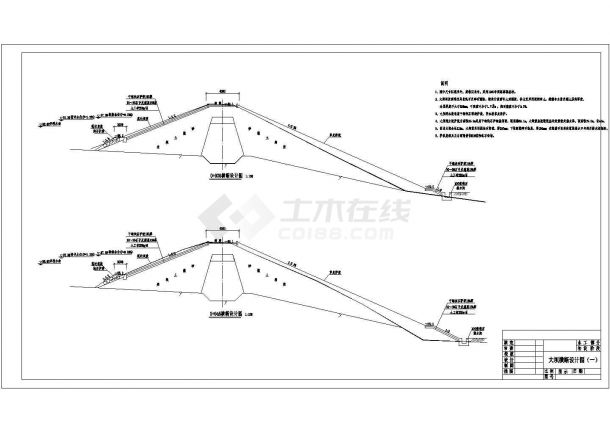 某水库除险加固工程(大坝 溢洪道)设计cad全套施工图-图一