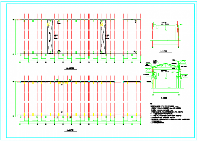 长84米 宽18米 单层钢架车辆厂房建筑方案cad图纸_图1