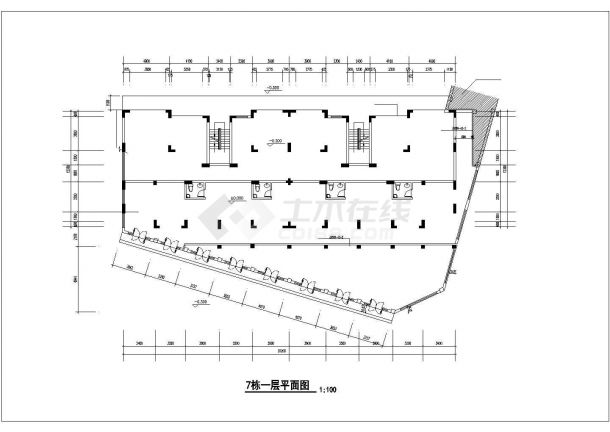 衢州市某居住区6层砖混结构商住楼建筑设计CAD图纸（1层商用/含阁楼）-图一