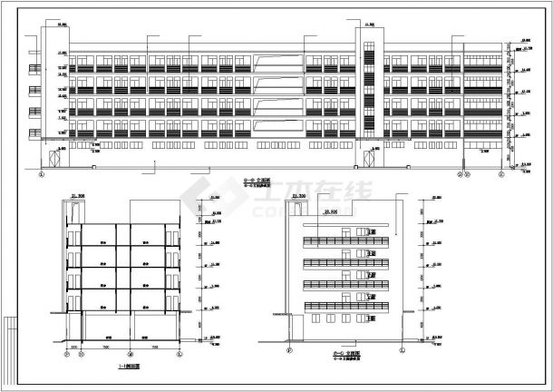 西安市某工业区1.2万平米5层框架结构职工宿舍楼全套建筑设计CAD图纸-图二