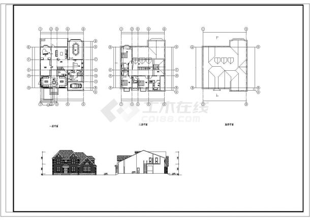 某四季华苑小区别墅CAD完整设计方案-图二