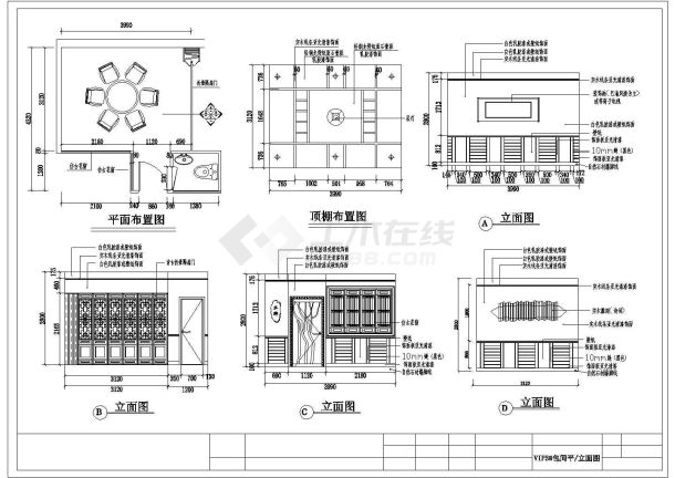 某精品酒店VIP区装修CAD详图-图一