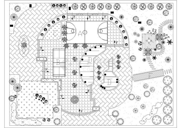 某地休闲绿地平面图CAD详图-图一