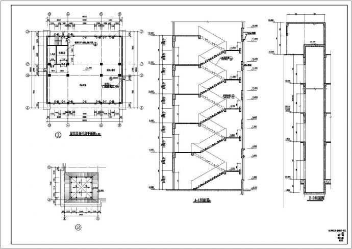 某欧式办公楼CAD详细平立面构造施工图_图1