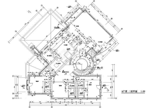 某北京经典别墅全套CAD详细建筑设计完整施工图-图二