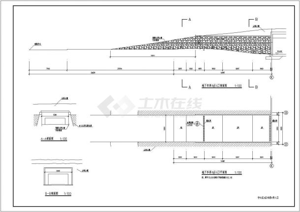 某地区汽车库入口坡道设计参考CAD图-图二