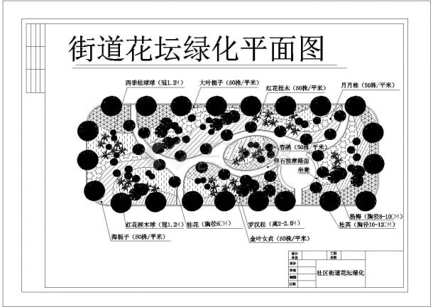 某地区街道花坛绿化设计参考CAD图-图一