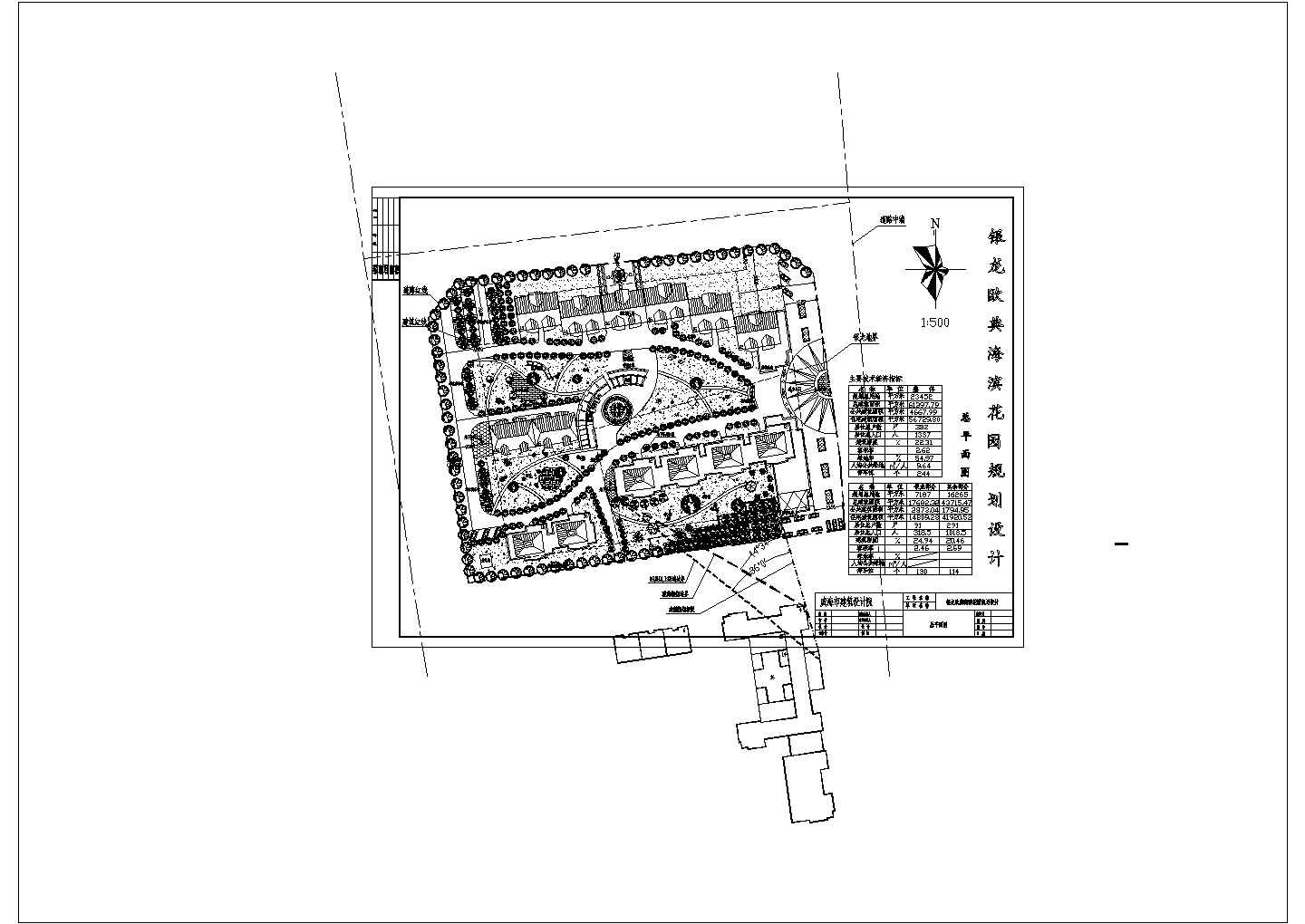 某翠竹园小区规划CAD详细构造完整总平面图