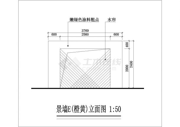 某地区景墙设计参考cad详图-图二