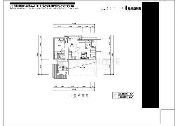 某两层205m2带车库的小户型框架结构别墅平面图-图二