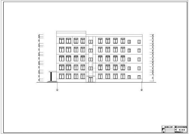辽阳市某五层砖混结构中学教学楼建筑结构方案CAD图纸-图二