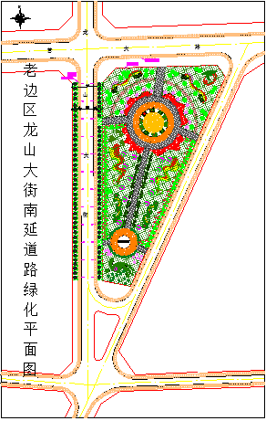 城市道口广场绿地绿化设计图_图1