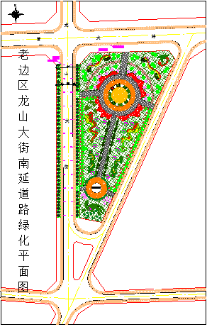 城市道口广场绿地绿化设计图