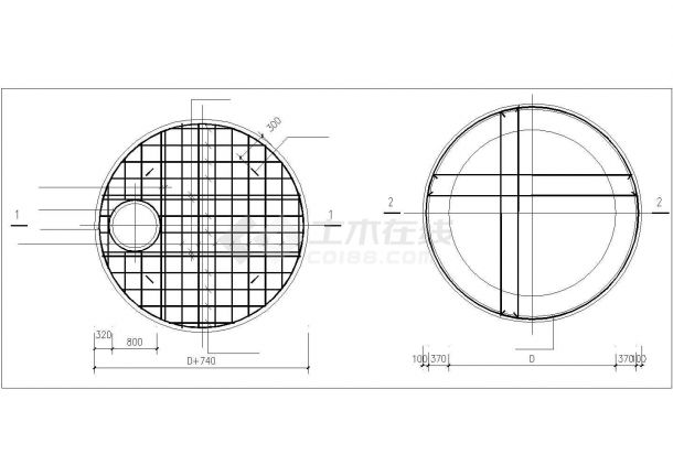 某砖砌圆形井室施工参考CAD详图-图二