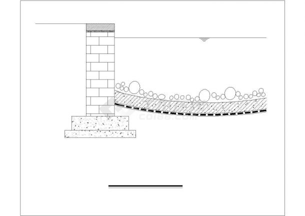 某矩形驳岸断面参考CAD详图-图一