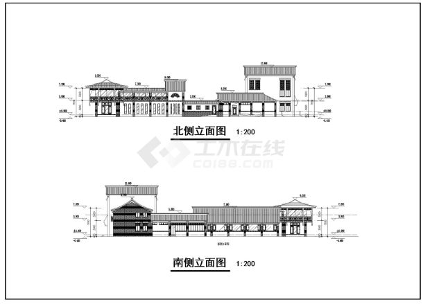 某餐厅施工建筑平面图-图二