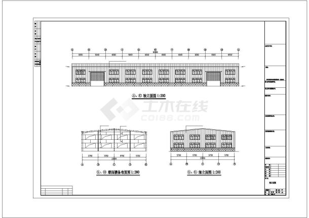 某单层门式钢架结构钢结构工程CAD图纸-图二