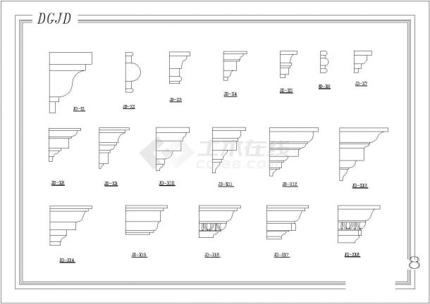 欧式建筑构件CAD详图-图一