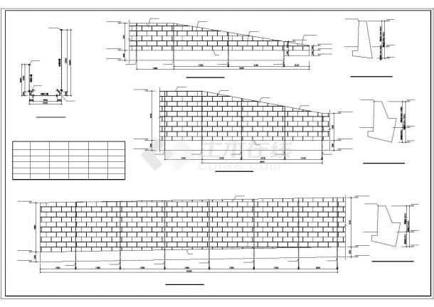 某厂区毛石和钢筋混凝土挡土墙施工图（CAD图纸）-图一