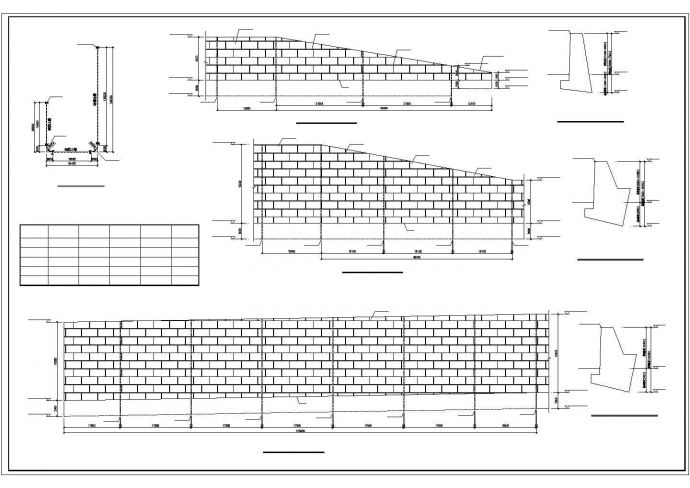 某厂区毛石和钢筋混凝土挡土墙施工图（CAD图纸）_图1