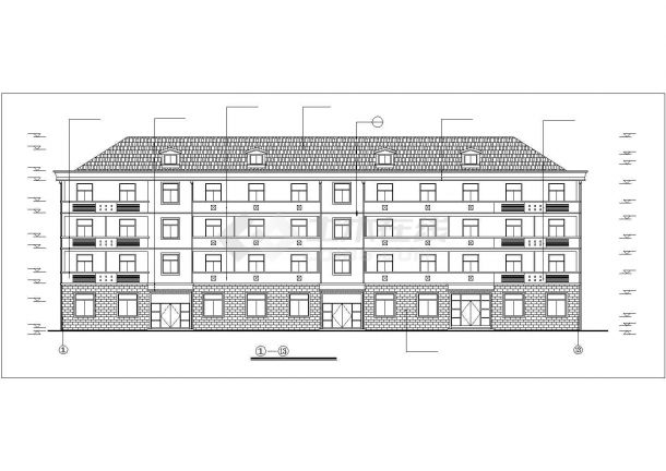 兰州市沁河花园小区4层砖混结构住宅楼全套建筑设计CAD图纸（含阁楼）-图一