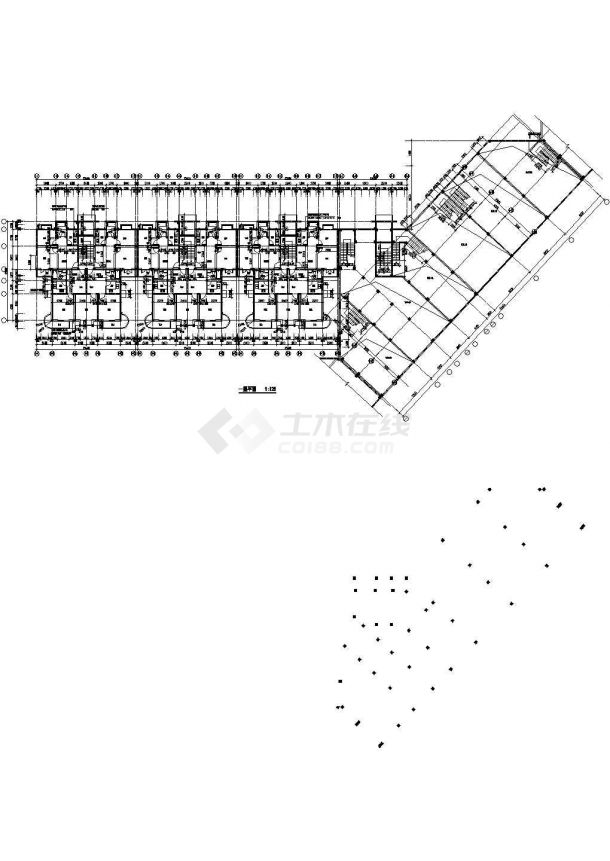 大连市某居住区5040平米6层砖混结构住宅楼全套建筑设计CAD图纸-图一