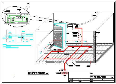 弱电机房防雷立体接线示意cad设计图纸_图1