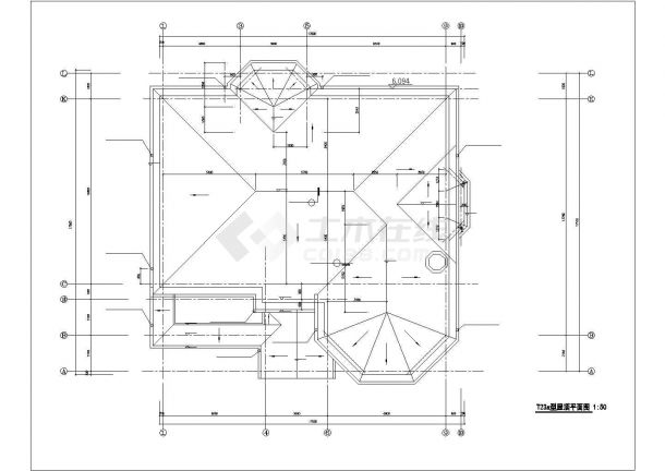 钢结构别墅建筑设计cad图，共10张-图二