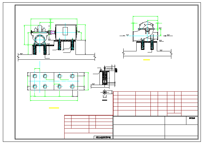 电厂循环水泵房安装cad设计图纸