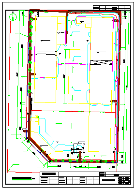 四川某机电设备公司厂区给排水管平面cad设计图纸-图一