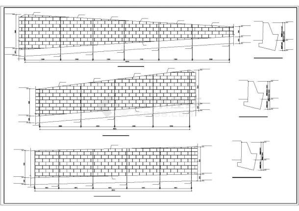 某厂区毛石和钢筋混凝土挡土墙施工CAD图纸（含设计说明）-图二