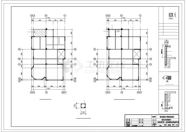 [西安]别墅基础桩加固及新建地下挡土墙改造施工cad图纸设计-图一