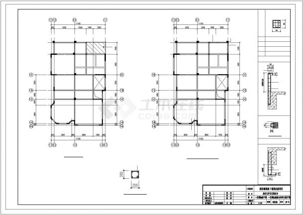 [西安]别墅基础桩加固及新建地下挡土墙改造施工cad图纸设计-图二