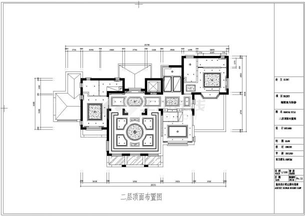 -1+3层：长22.97米 宽14.36米 别墅室内装修平面建筑设计施工图-图一