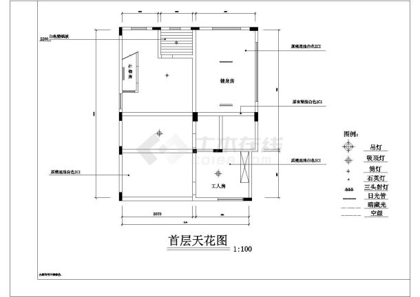 某市郊中式风格多层别墅装修完整设计施工CAD图纸-图二