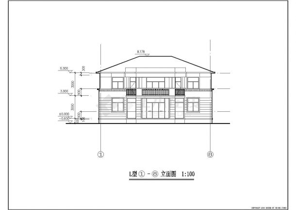 某地区创业农庄L型别墅建筑设计施工CAD图纸-图二