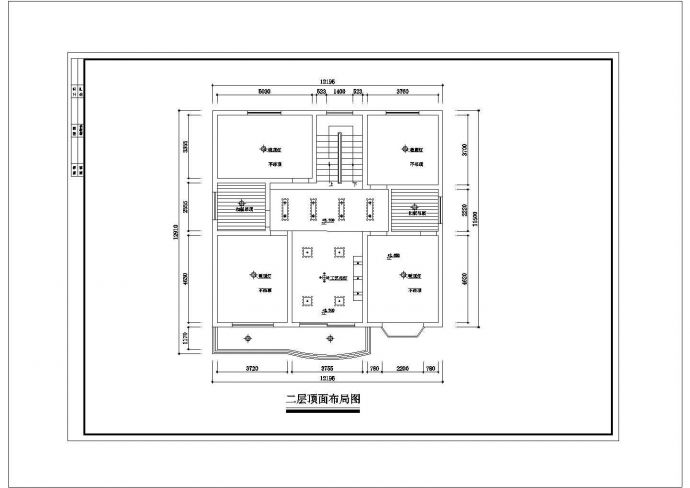 3层：长12.195米 宽11.5米 别墅装修建筑设计施工图_图1