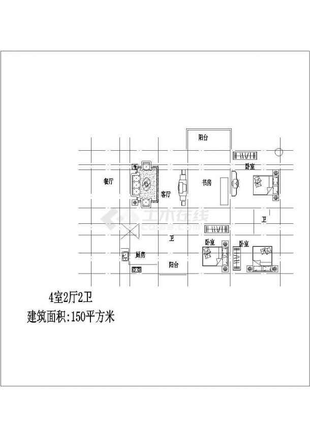 某地区高级小区多户型住宅建筑方案设计施工CAD图纸-图一