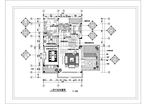 3层：长17.64米 宽12.02米 别墅样板间建筑设计施工图-图二