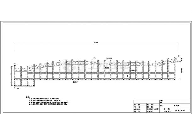 [广东]微型桩加格构梁锚杆加固现有挡土墙施工图(CAD，8张图）-图二
