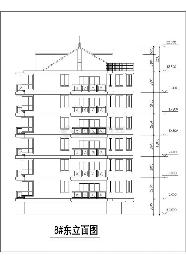 洛阳市春和家园小区6层砖混结构住宅楼全套建筑设计CAD图纸（含阁楼）-图一