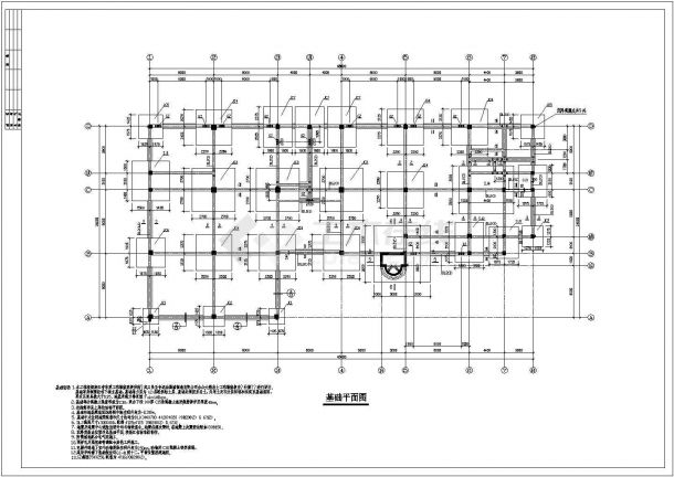 某公司多层框架结构办公楼设计cad全套结构施工图纸-图二