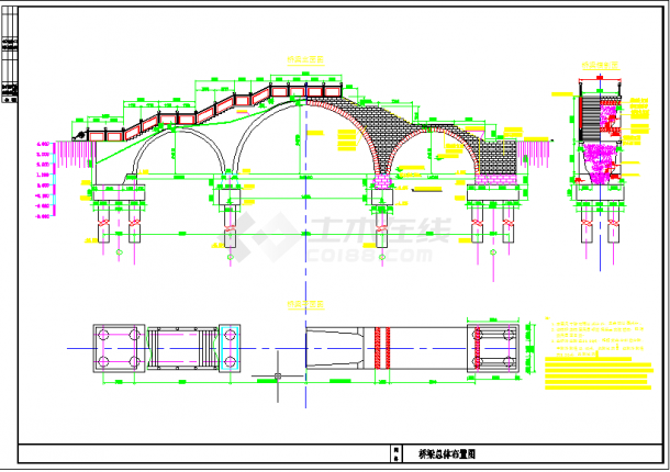 五套拱墙结构平面设计cad图纸-图一